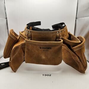 2 COMBO HUSKY 527X UTILITY WORK TOOL BELT+ 836X TOOL POUCH SUEDE LEATHER